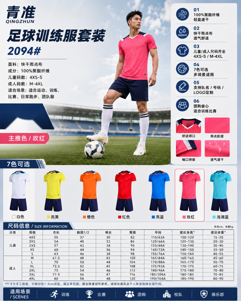 青准 2094 足球训练服套装 图 1