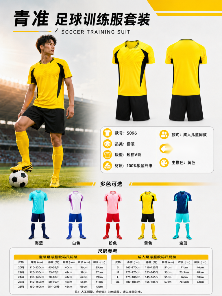 青准 5096 足球训练服套装 图 1