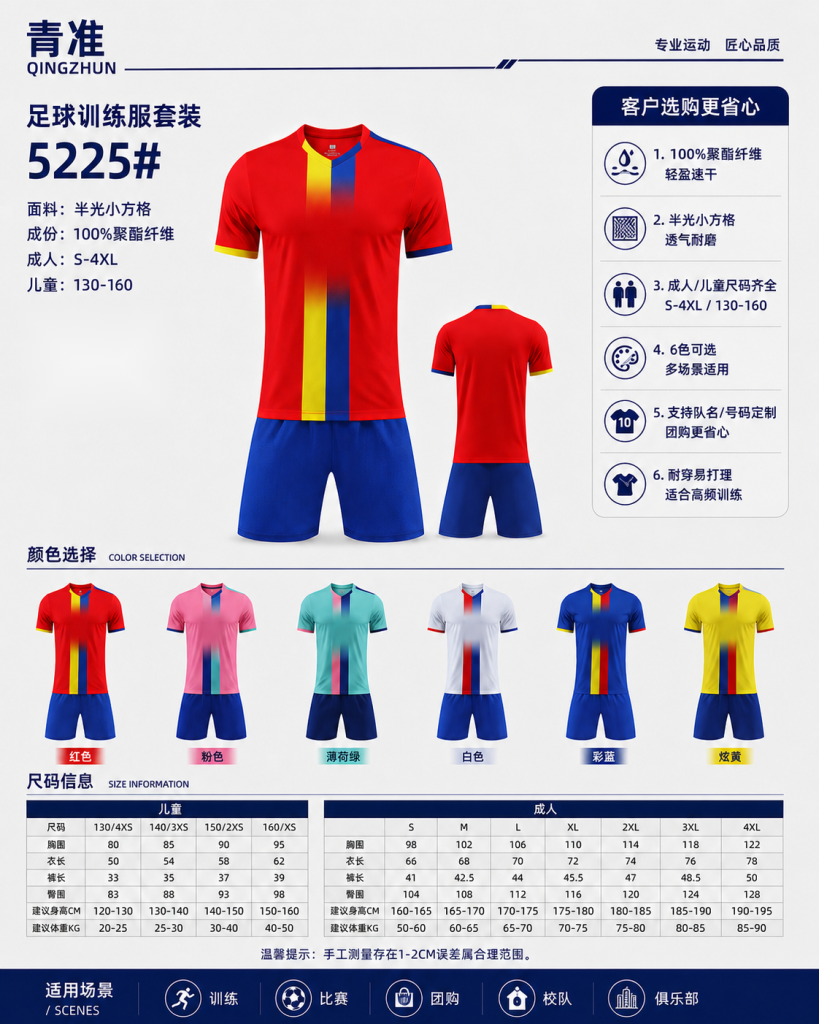 青准 5225 足球训练服套装 图 1