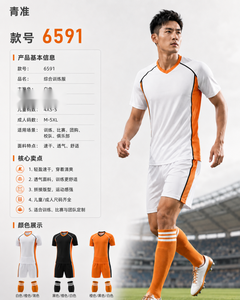 青准 6591 足球综合训练服套装 图 1