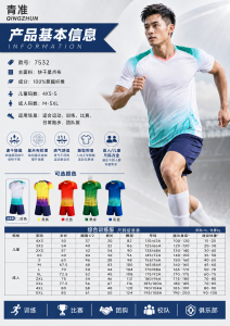 青准 7532 足球训练服套装