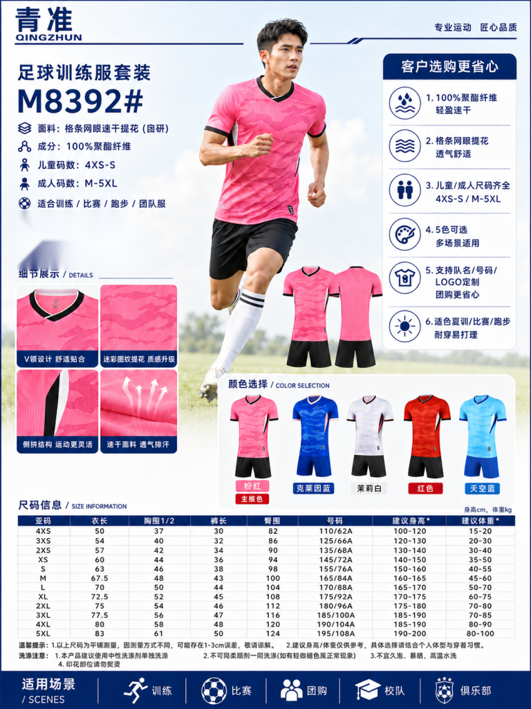 青准 M8392 足球训练服套装 图 1
